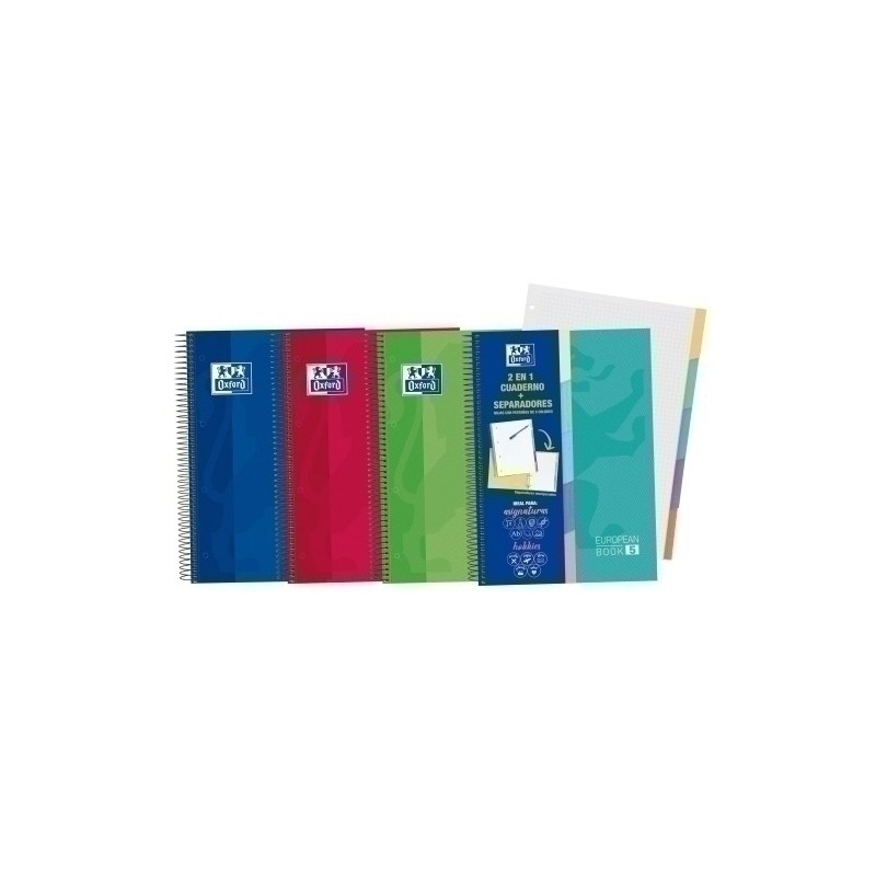 400135621-BLOCK OXF. EU.BOOK 5 A4+ 100h CD.5 SURT. precio por 10 unidades