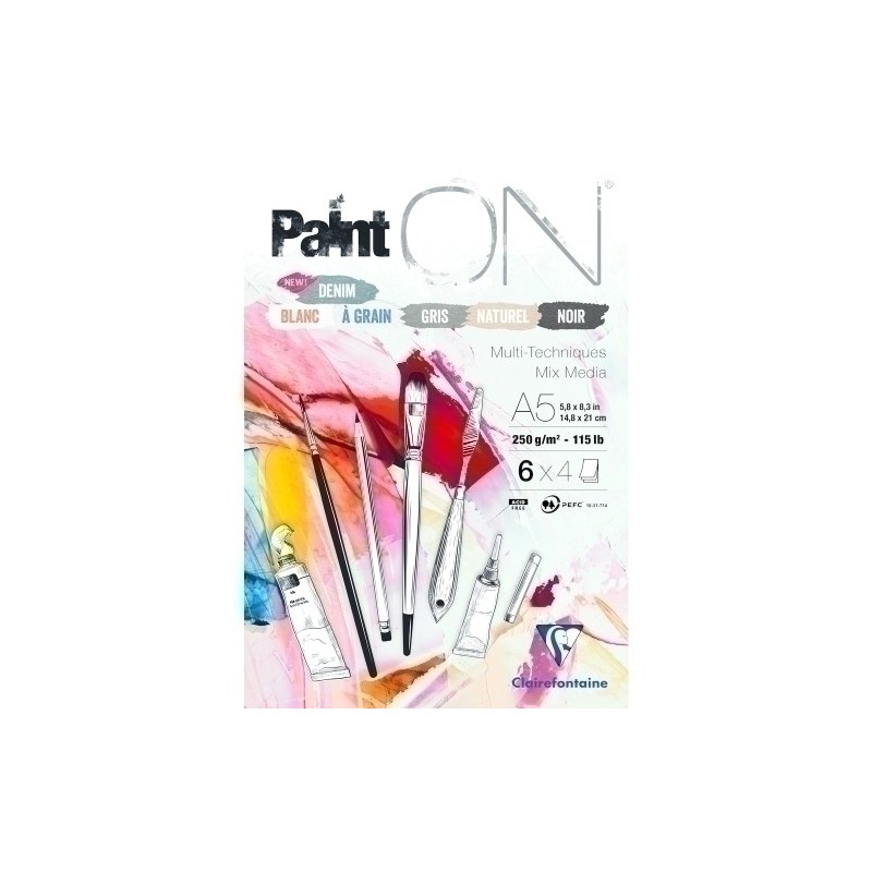 975409C-BLOC DIBUJO CLAIR.PAINT ON MULTIT.A5 COL precio por 4 unidades