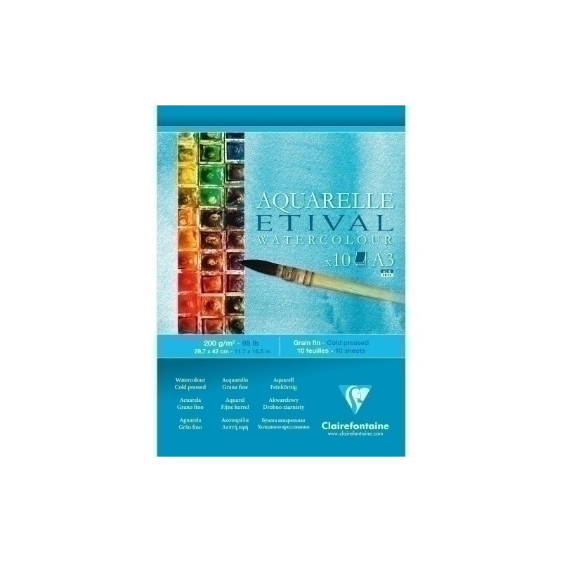 96303C-BLOC DIBUJO CLAIR.ETIVAL ACUARELA A3 300 precio por 5 unidades