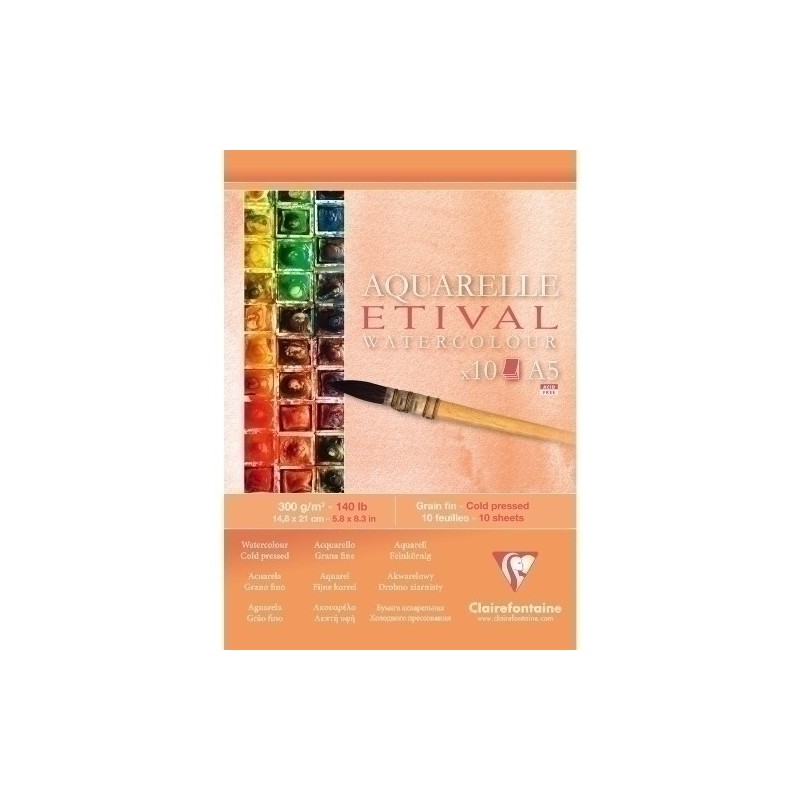 96304C-BLOC DIBUJO CLAIR.ETIVAL ACUARELA A5 300 precio por 5 unidades