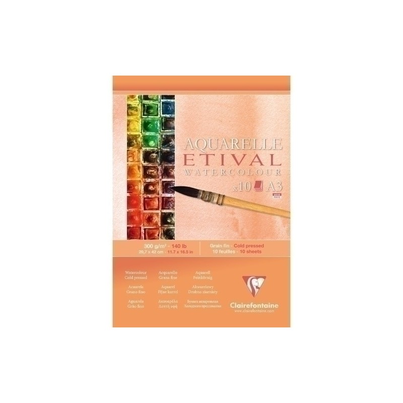 96306C-BLOC DIBUJO CLAIR.ETIVAL ACUARELA A3 300 precio por 5 unidades