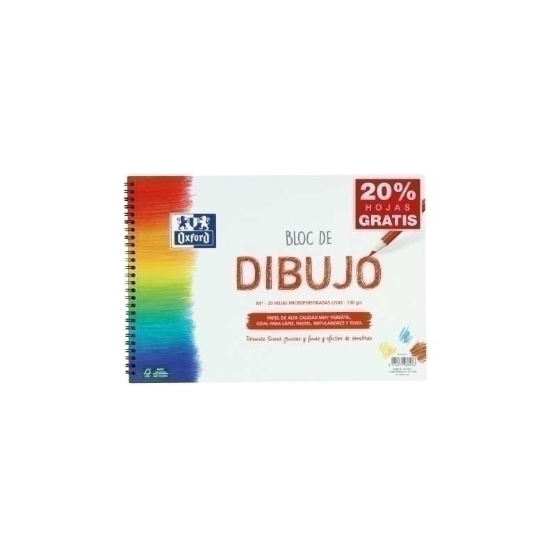 400148232-BLOC DIBUJO OXFORD C/ESP. A4+ 130g precio por 1 unidades