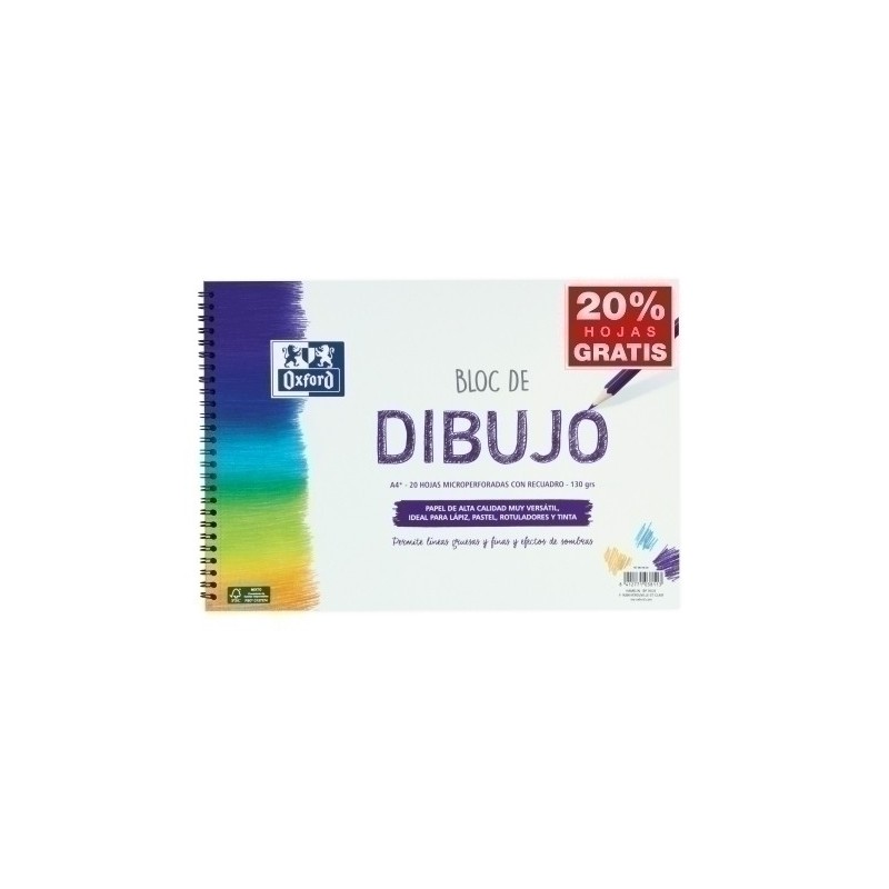 400148234-BLOC DIBUJO OXFORD C/ESP. REC A4+ 130g precio por 1 unidades