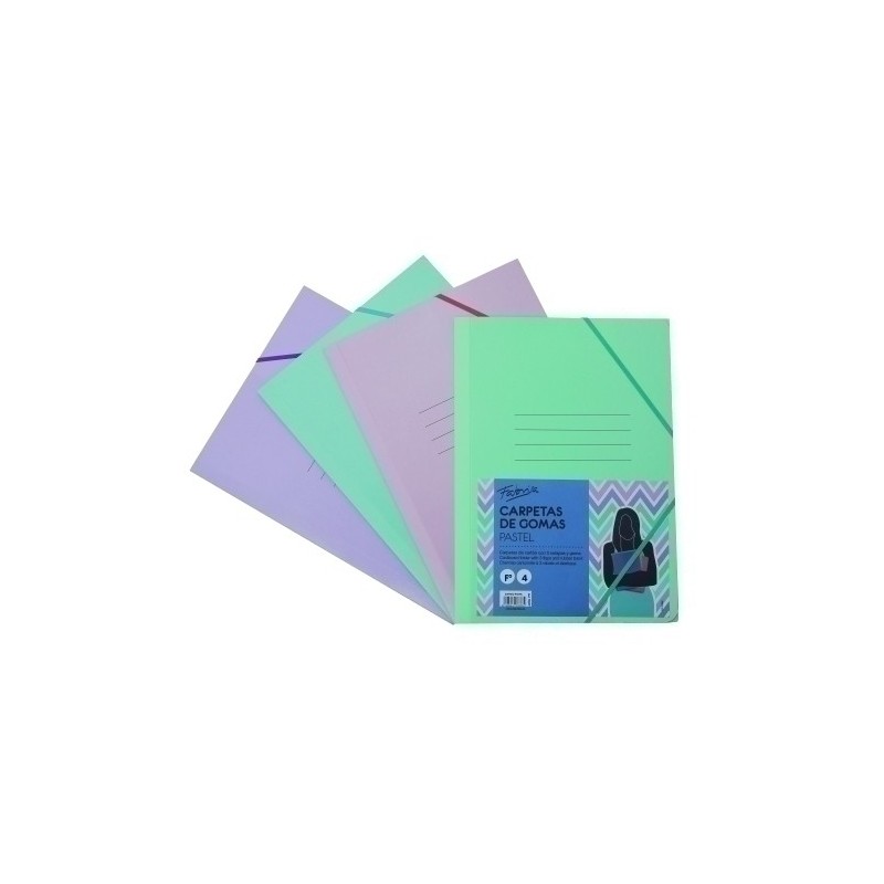 17877-CARPETA SOLAPAS CARTON Fº SURTIDO PASTEL precio por 4 unidades