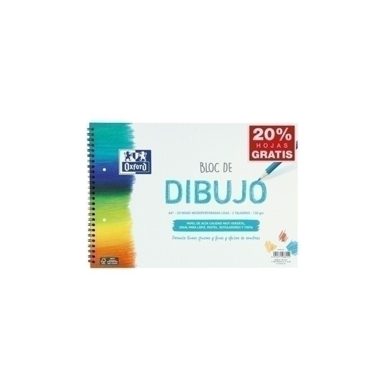 400148235-BLOC DIBUJO OXFORD C/ESP. 2TAL A4+ 130g precio por 1 unidades