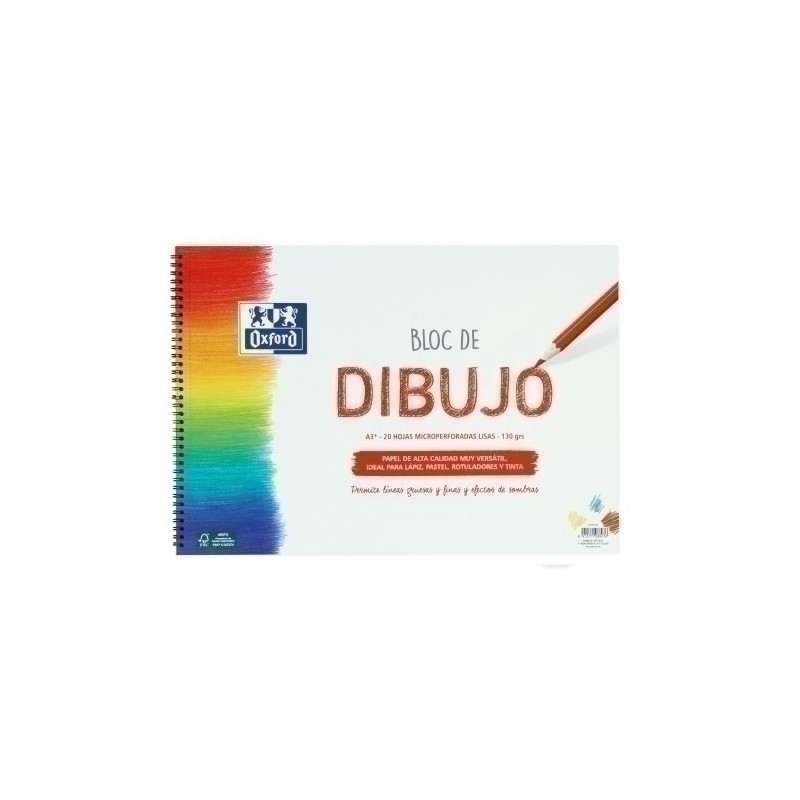 400148237-BLOC DIBUJO OXFORD C/ESP. A3+ 130g precio por 1 unidades