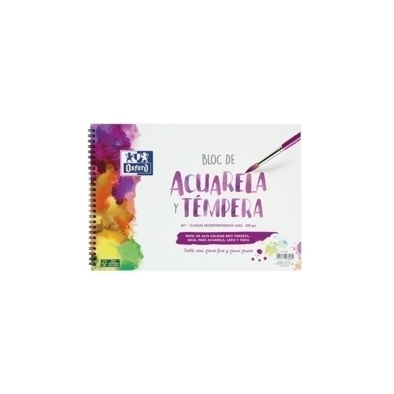 400148238-BLOC DIBUJO OXFORD ACUARELA A4+ 300g precio por 1 unidades