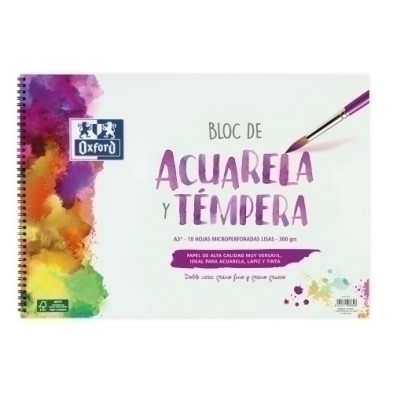 400148239-BLOC DIBUJO OXFORD ACUARELA A3+ 300g precio por 1 unidades