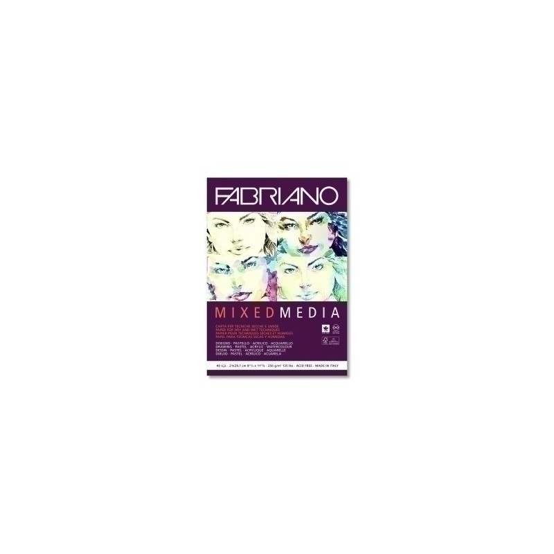 F19100381-BLOC DIBUJO FABRIANO MIX MEDIA A4 250g precio por 1 unidades