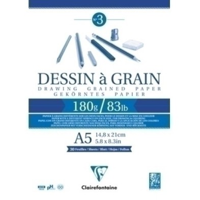 96626C-BLOC DIBUJO CLAIR. DESSIN A GRAIN A5 180 precio por 5 unidades