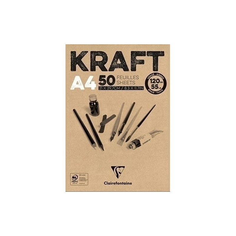 975815C-BLOC DIBUJO CLAIR. KRAFT ENCOL. A4 120g precio por 5 unidades