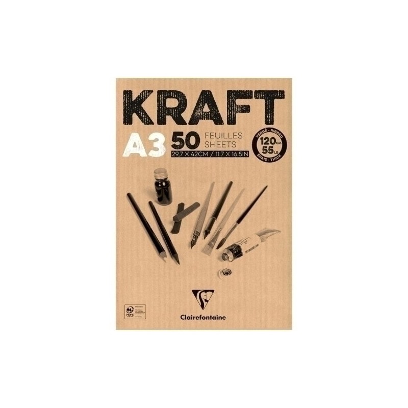 975816C-BLOC DIBUJO CLAIR. KRAFT ENCOL. A3 120g precio por 2 unidades