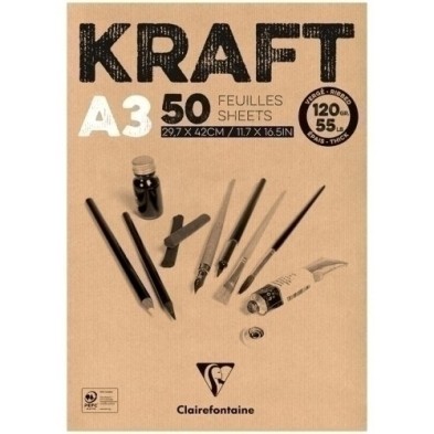 975816C-BLOC DIBUJO CLAIR. KRAFT ENCOL. A3 120g precio por 2 unidades