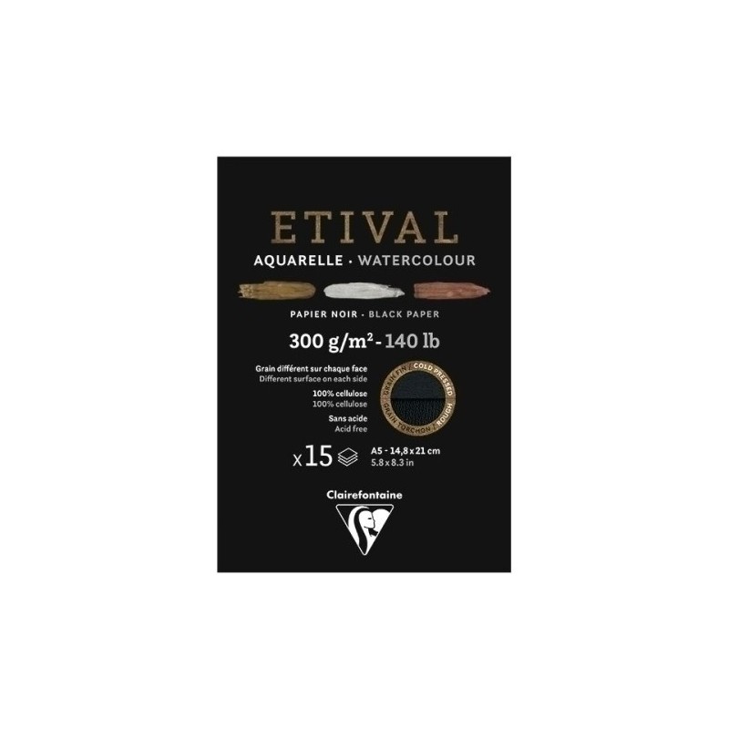 975317C-BLOC DIBUJO CLAIR.ETIVAL ACUARELA A5 NG precio por 5 unidades
