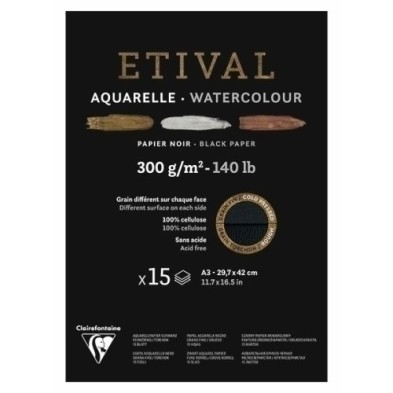 975319C-BLOC DIBUJO CLAIR.ETIVAL ACUARELA A3 NG precio por 5 unidades