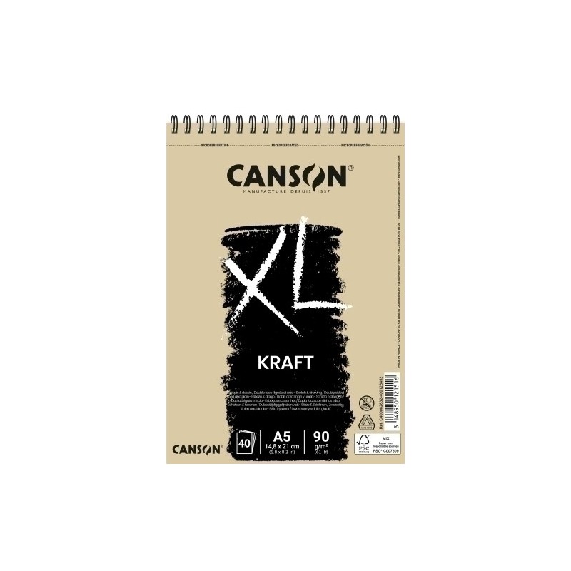 C400082832-BLOC DIBUJO CANSON XL KRAFT C/ESP. A4 90 precio por 1 unidades
