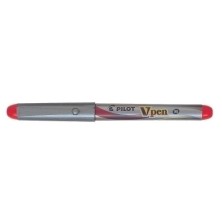 SVP-4M-R-PLUMA PILOT V-PEN SILVER tinta ROJA precio por 12 unidades