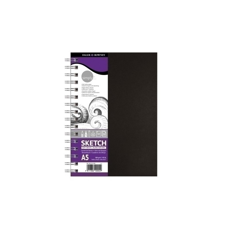 D482254500-BLOC DIBUJO DALER ROWNEY C/ESP. A5 100g precio por 5 unidades