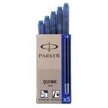 1950384-TINTA ESTILOG.PARKER 5 CART.AZUL PERMAN. precio por 1 unidades