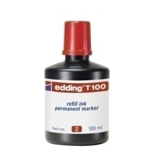 T10002-TINTA ROTUL.EDDING 100 ml T100 ROJO precio por 1 unidades