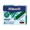 400142563-TINTA ESTILOG.PELIKAN 6 CART.TP/6 VERDE precio por 1 unidades