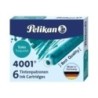 400142569-TINTA ESTILOG.PELIKAN 6 CART.TP/6 TURQU. precio por 1 unidades