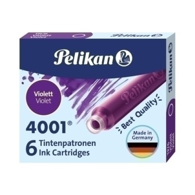 400142568-TINTA ESTILOG.PELIKAN 6 CART.TP/6 VIOLET precio por 1 unidades