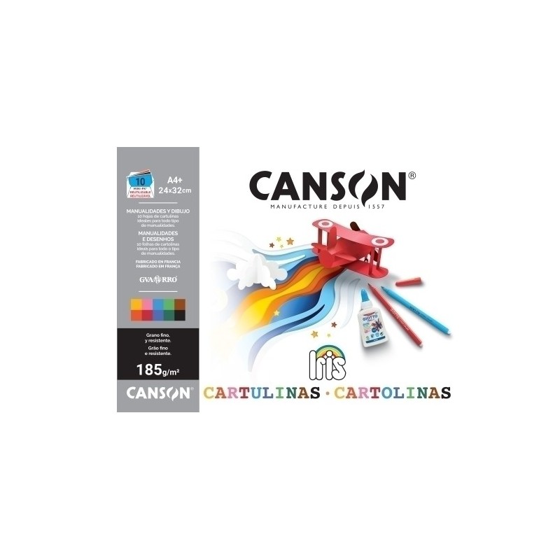 C200406282-CARTULINA A4+ IRIS MINI PACK de 10 precio por 20 unidades