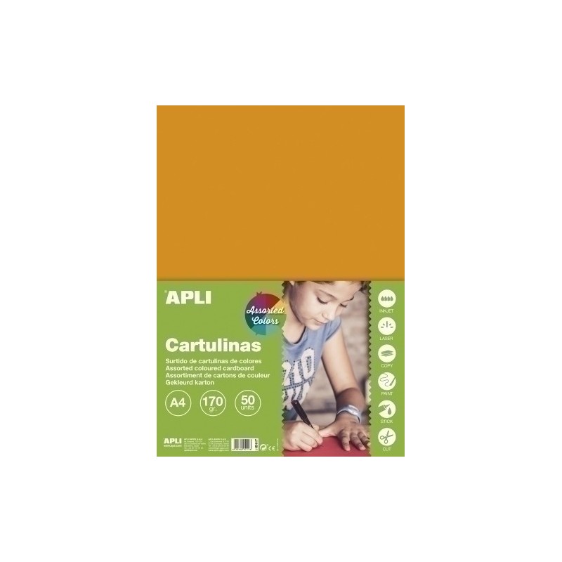 15117-CARTULINA A4 170gr. 50 UD. COL.INTENSO precio por 1 unidades
