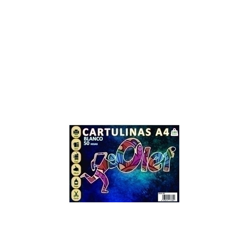 CBLA-50-CARTULINA A4 OLEF 180g BLANCO P/50 precio por 1 unidades