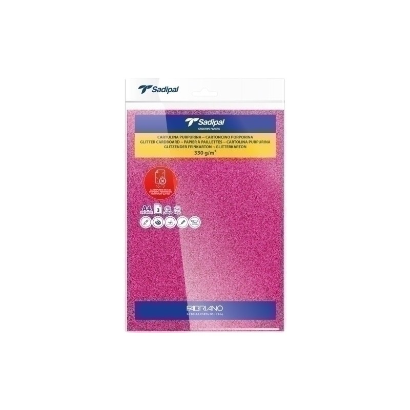 20307-CARTULINA PURPUR.A4 SADIPAL FUC P/3 precio por 1 unidades
