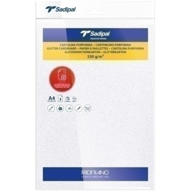 20310-CARTULINA PURPUR.A4 SADIPAL BL P/3 precio por 1 unidades