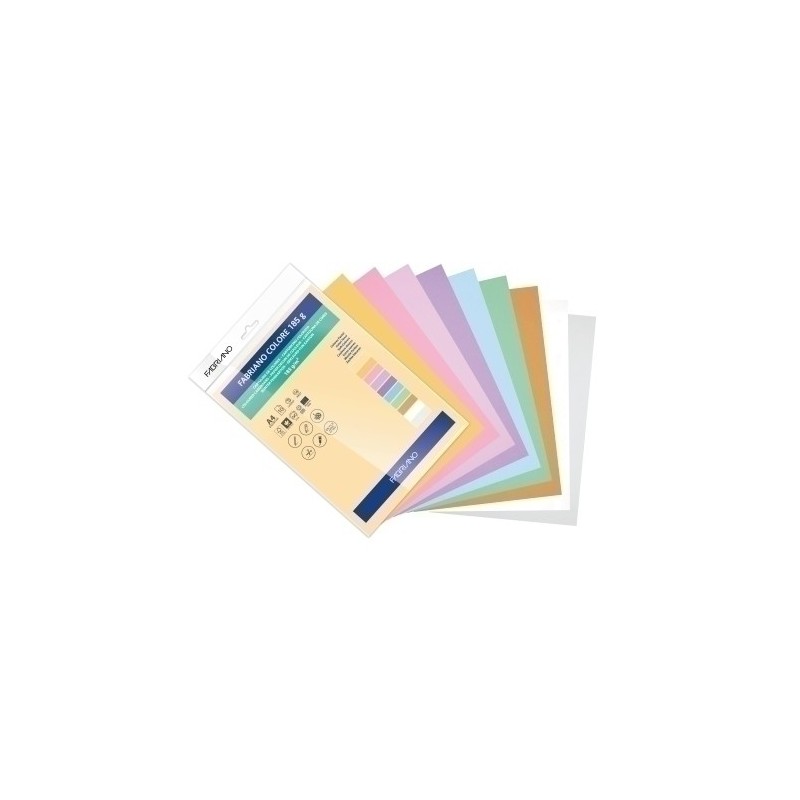 S322A451-CARTULINA A4 FABR. 185g P/10 COL.PASTEL precio por 1 unidades