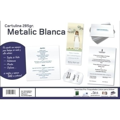 0555CMBSRA3-CARTULINA METAL.32x45 YOSAN BLANCO IRIDI precio por 100 unidades
