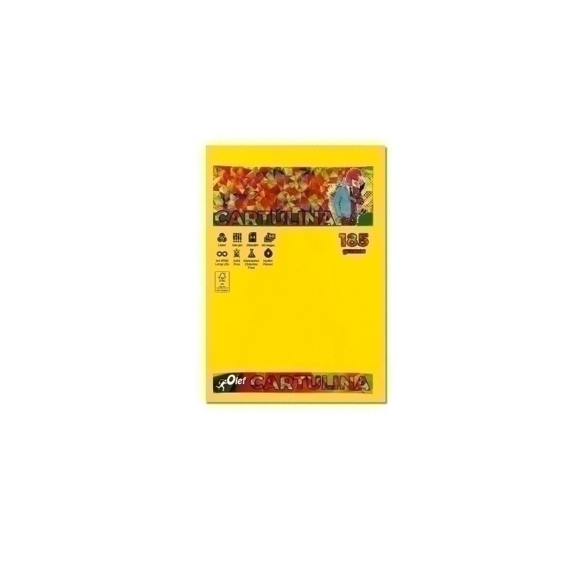 07524-CARTULINA A4 OLEF 185g INTENSOS P/50 precio por 1 unidades