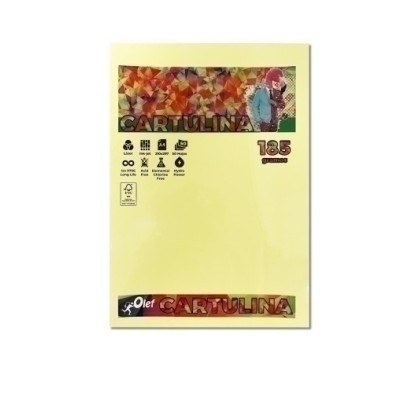 07525-CARTULINA A4 OLEF 185g PALIDOS P/50 precio por 1 unidades