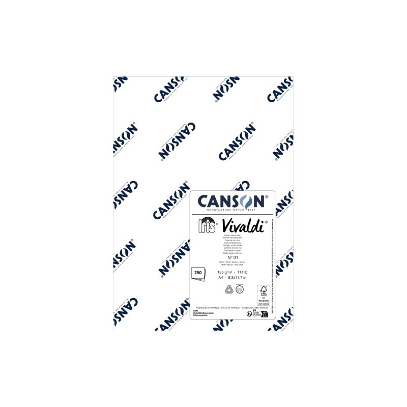 C612712000-CARTULINA A4 IRIS 185g BLANCO P/250 precio por 1 unidades