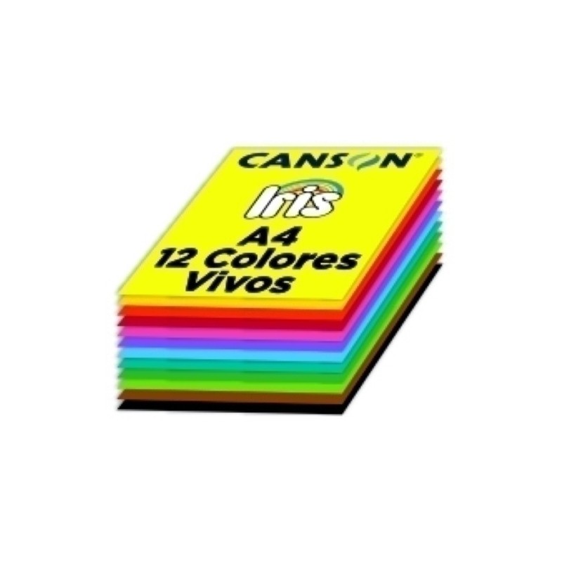 C612712001-CARTULINA A4 IRIS 185g COL. VIVOS P/120 precio por 1 unidades