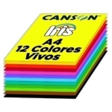 C612712001-CARTULINA A4 IRIS 185g COL. VIVOS P/120 precio por 1 unidades