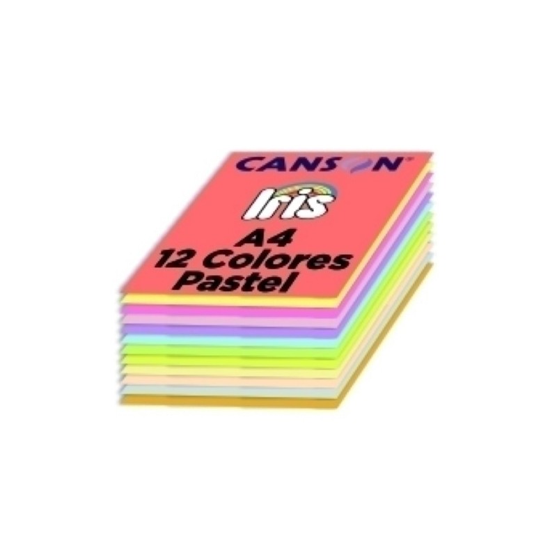 C612712002-CARTULINA A4 IRIS 185g COL. PASTEL P/120 precio por 1 unidades