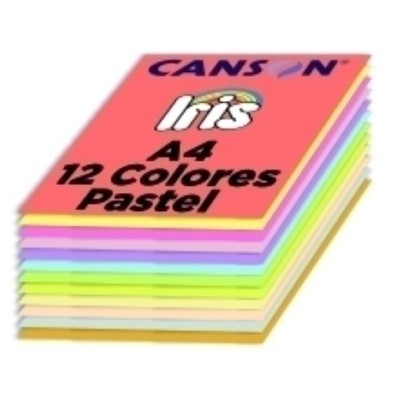 C612712002-CARTULINA A4 IRIS 185g COL. PASTEL P/120 precio por 1 unidades