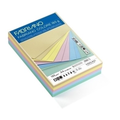 S323A452-CARTULINA A4 FABR. 185g P/250 COL.PASTEL precio por 1 unidades