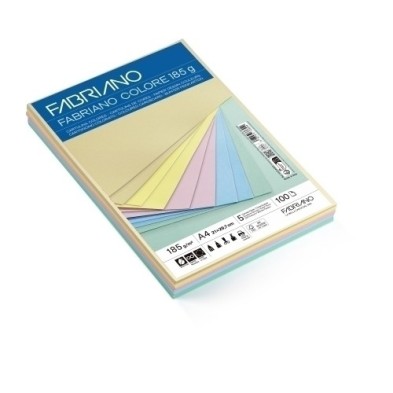 S323A454-CARTULINA A4 FABR. 185g P/100 COL.PASTEL precio por 1 unidades