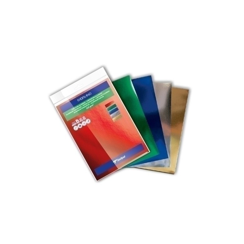 20286-CARTULINA METAL.A4 SADIPAL SURT. P/5 precio por 1 unidades