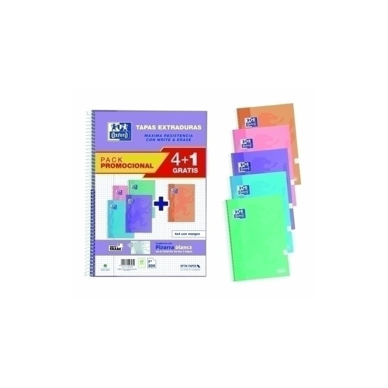 400159802-BLOCK OXF.SCH.EXTRA Fº 80h CD.4 PK.4+1(c precio por 1 unidades