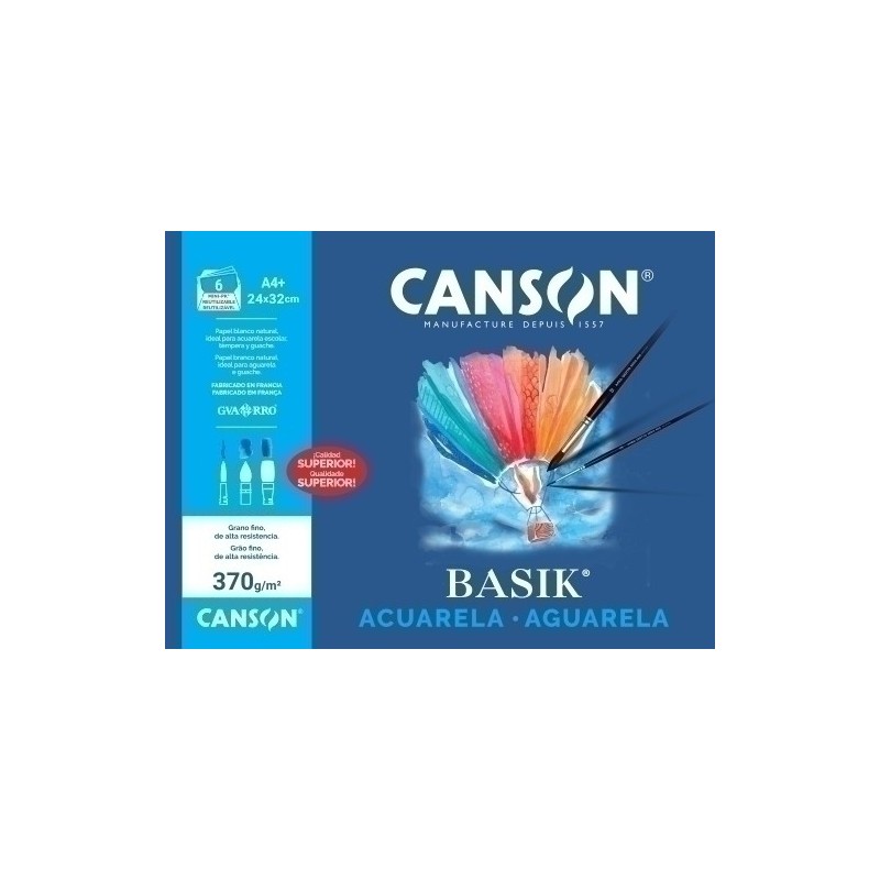 C200406347-LAMINA G-C ACUARELA BASIK M.PK 6 A4+ precio por 1 unidades