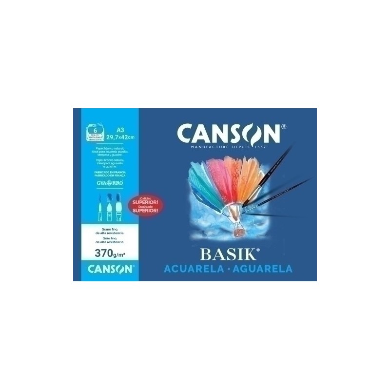 C200402393-LAMINA G-C ACUARELA BASIK M.PK 6 A3 precio por 1 unidades