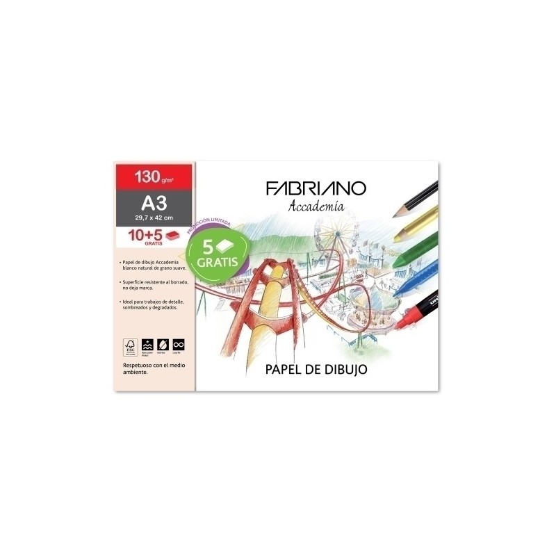 F74029742-LAMINAS DIBUJO FABRIANO A3 LISA B/10 precio por 1 unidades