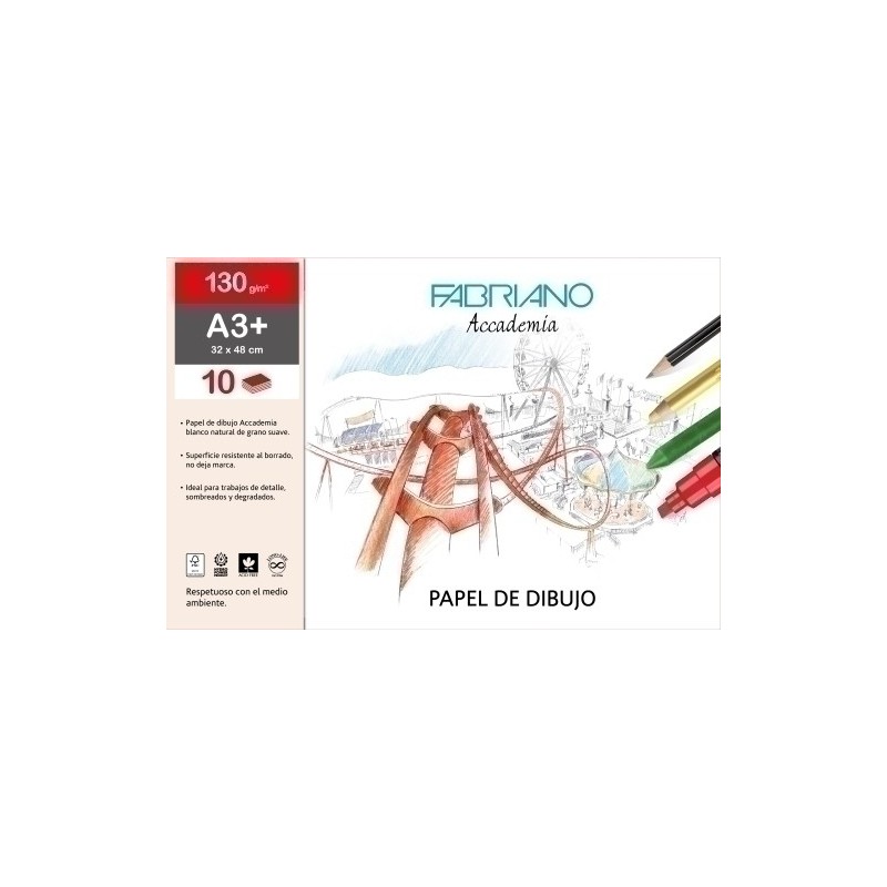 F74003248-LAMINAS DIBUJO FABRIANO A3+ LISA B/10 precio por 10 unidades