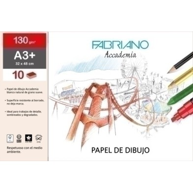 F74003248-LAMINAS DIBUJO FABRIANO A3+ LISA B/10 precio por 10 unidades